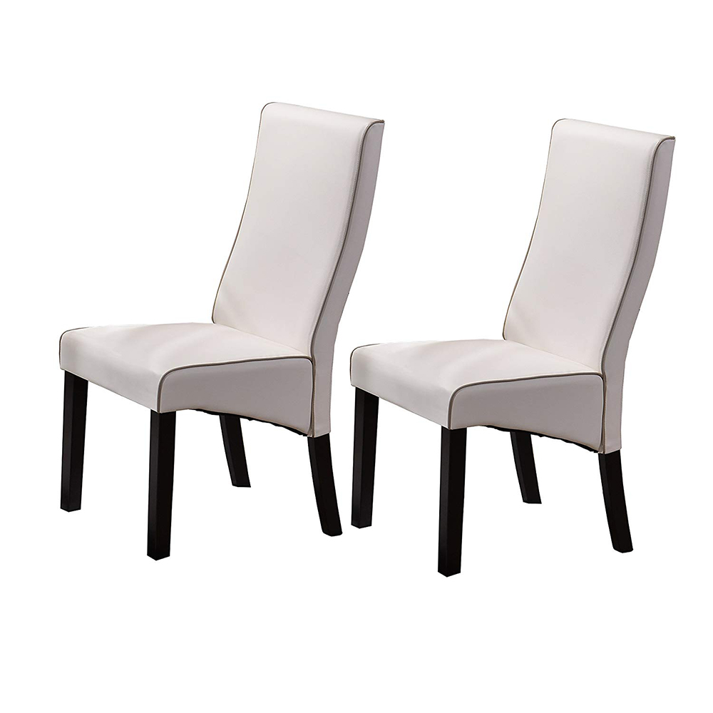 Pentam Upholstered Parson Chairs (White) - Set of 2