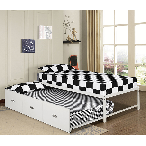 Armada High-Riser Bed W/ Drawer Trundle (White)