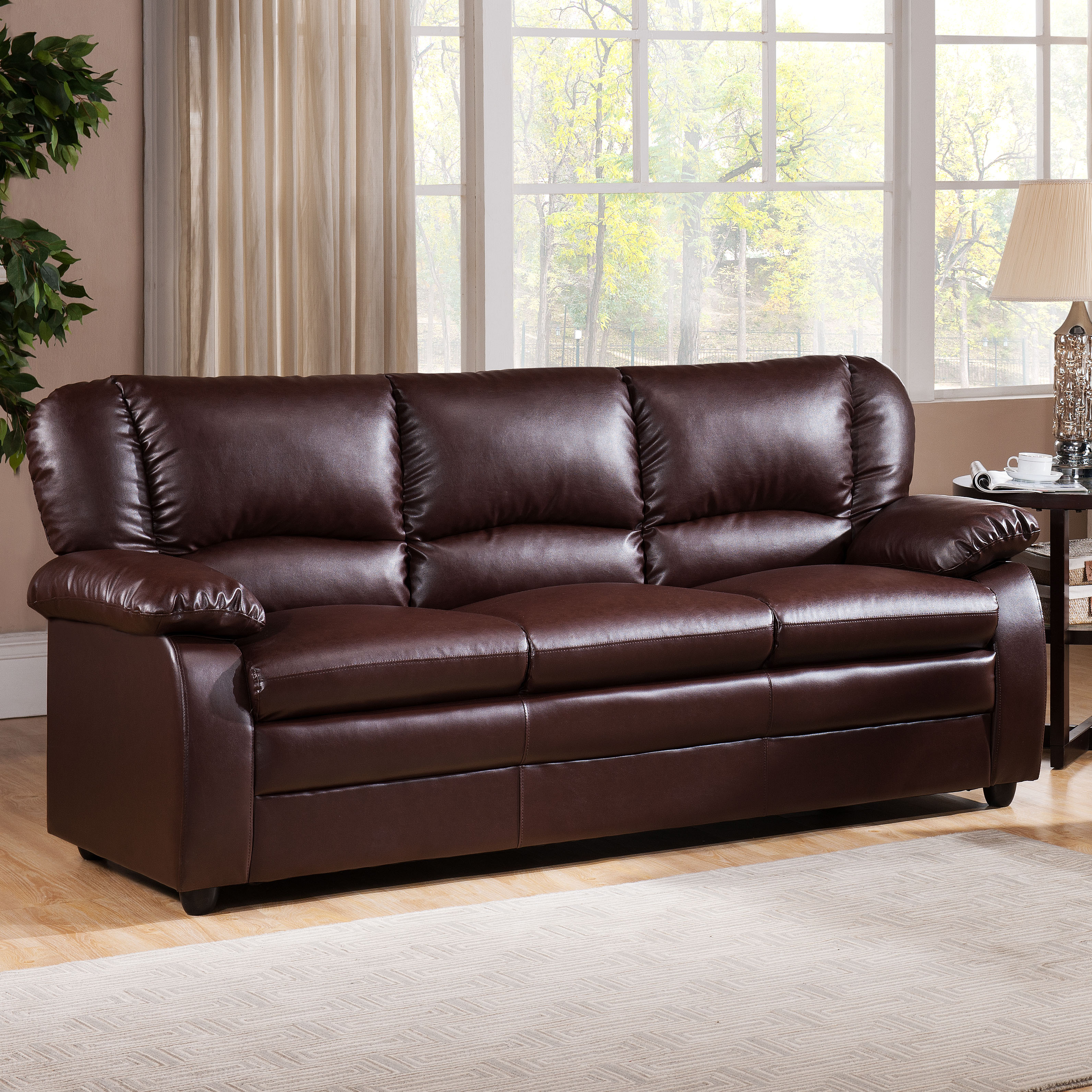 Abanda Leather Sofa (Brown)