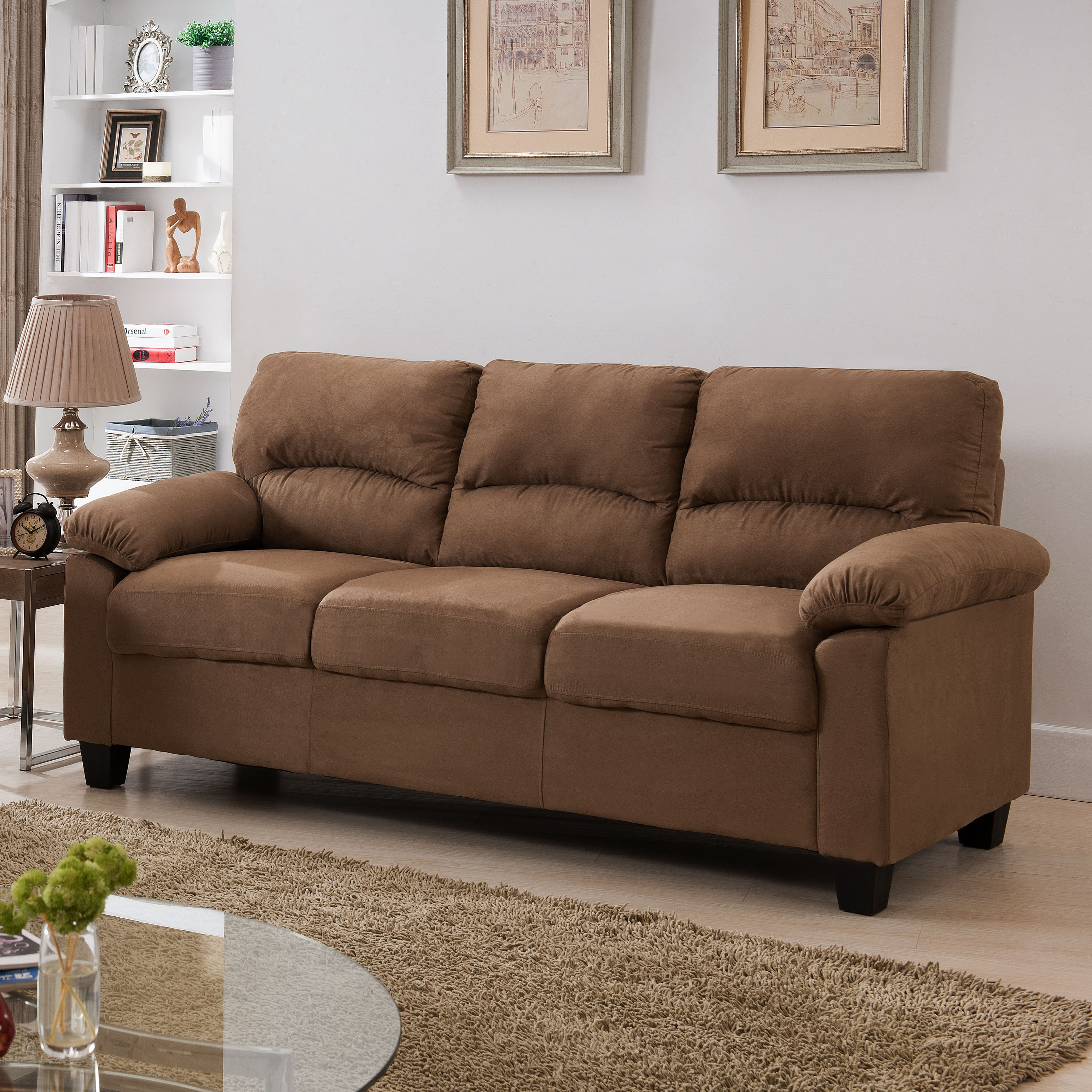 Ames Fabric Sofa (Brown)