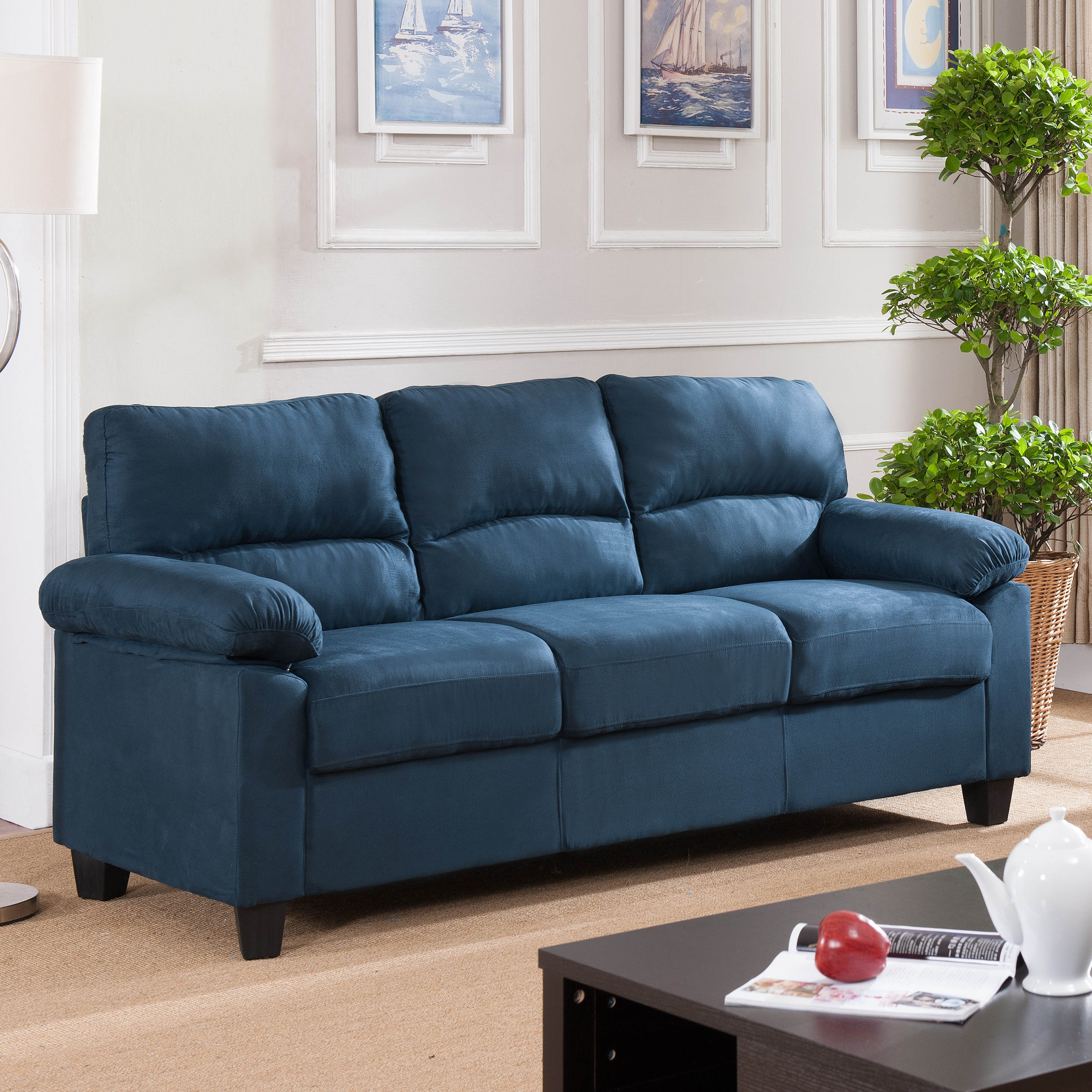 Ames Fabric Sofa (Blue)