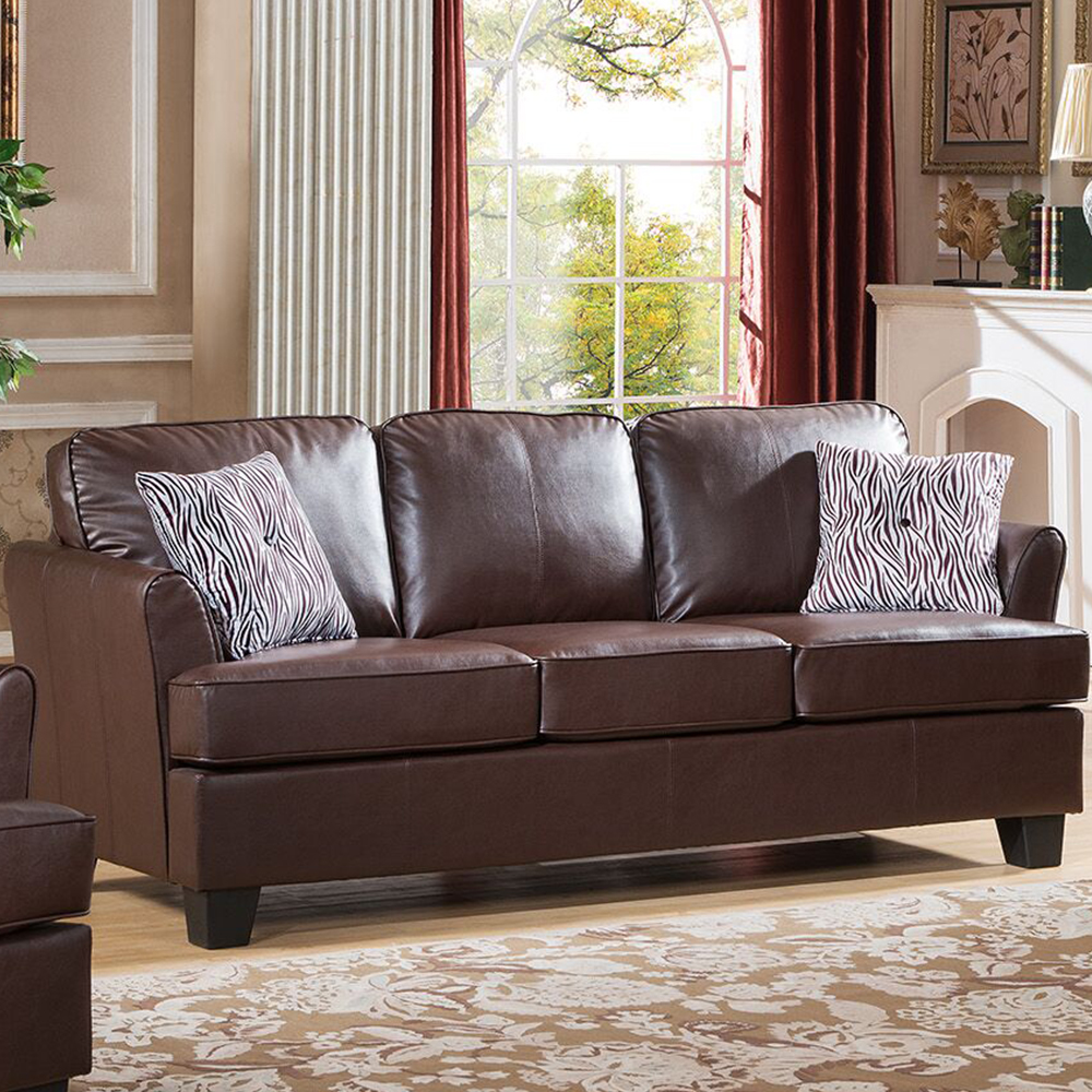 Alexandria Leather Sofa (Brown) – TAF Furniture