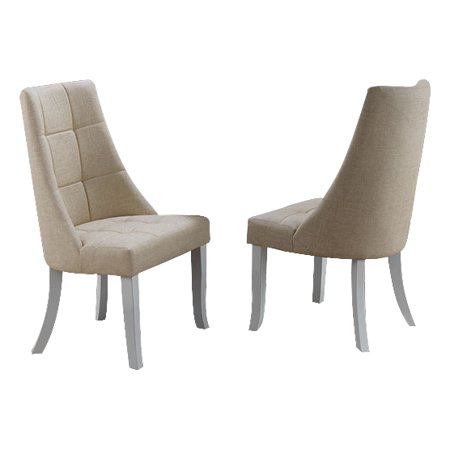 Lovecraft Upholstered Parson Chair (Beige) - Set of 2