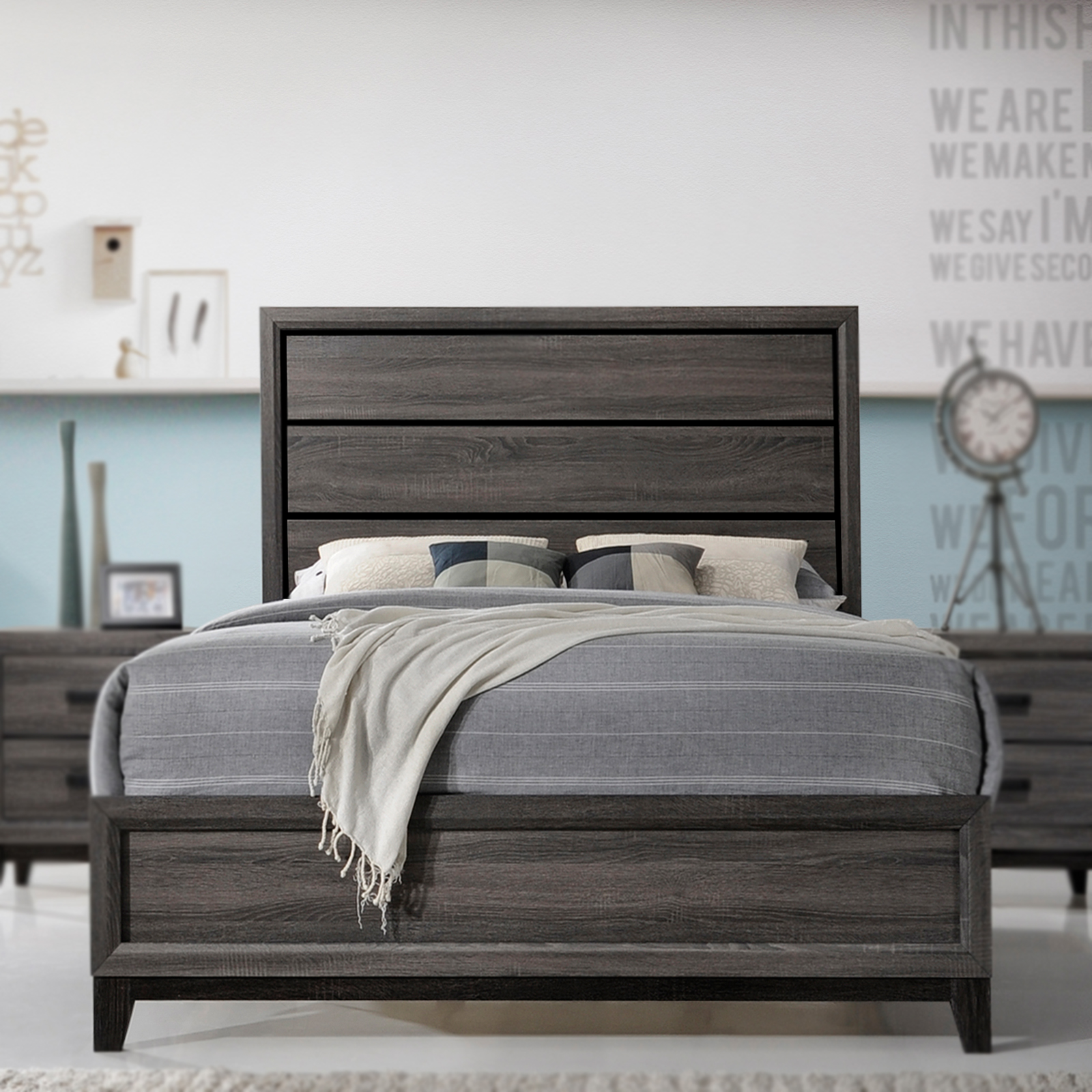 Ambroise Wood Panel Bed - King/Queen