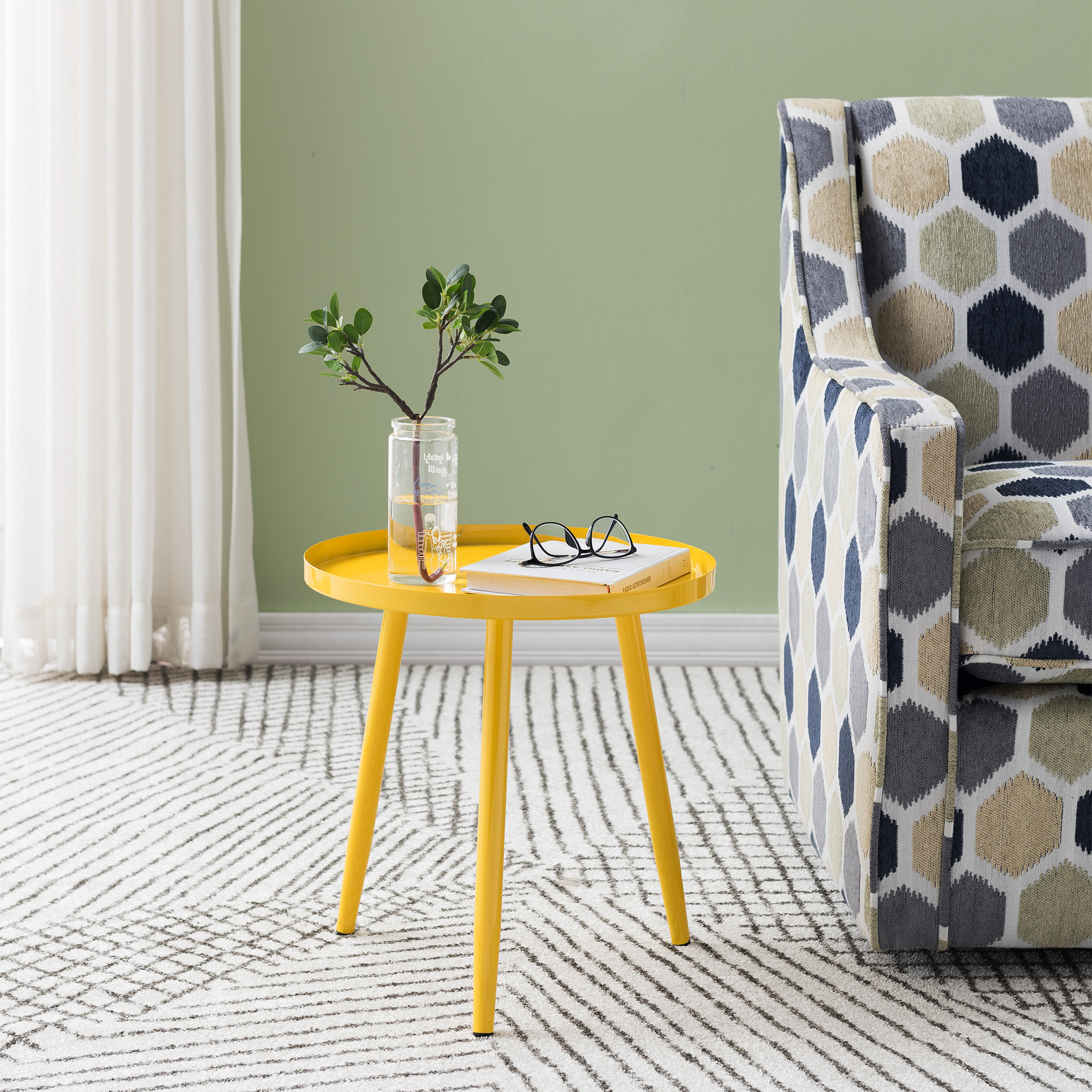 Whelan Metal Side Accent Table (Yellow)