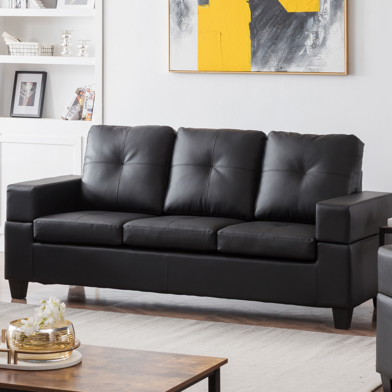 Dulmer Vinyl Sofa (Black) TAF Furniture