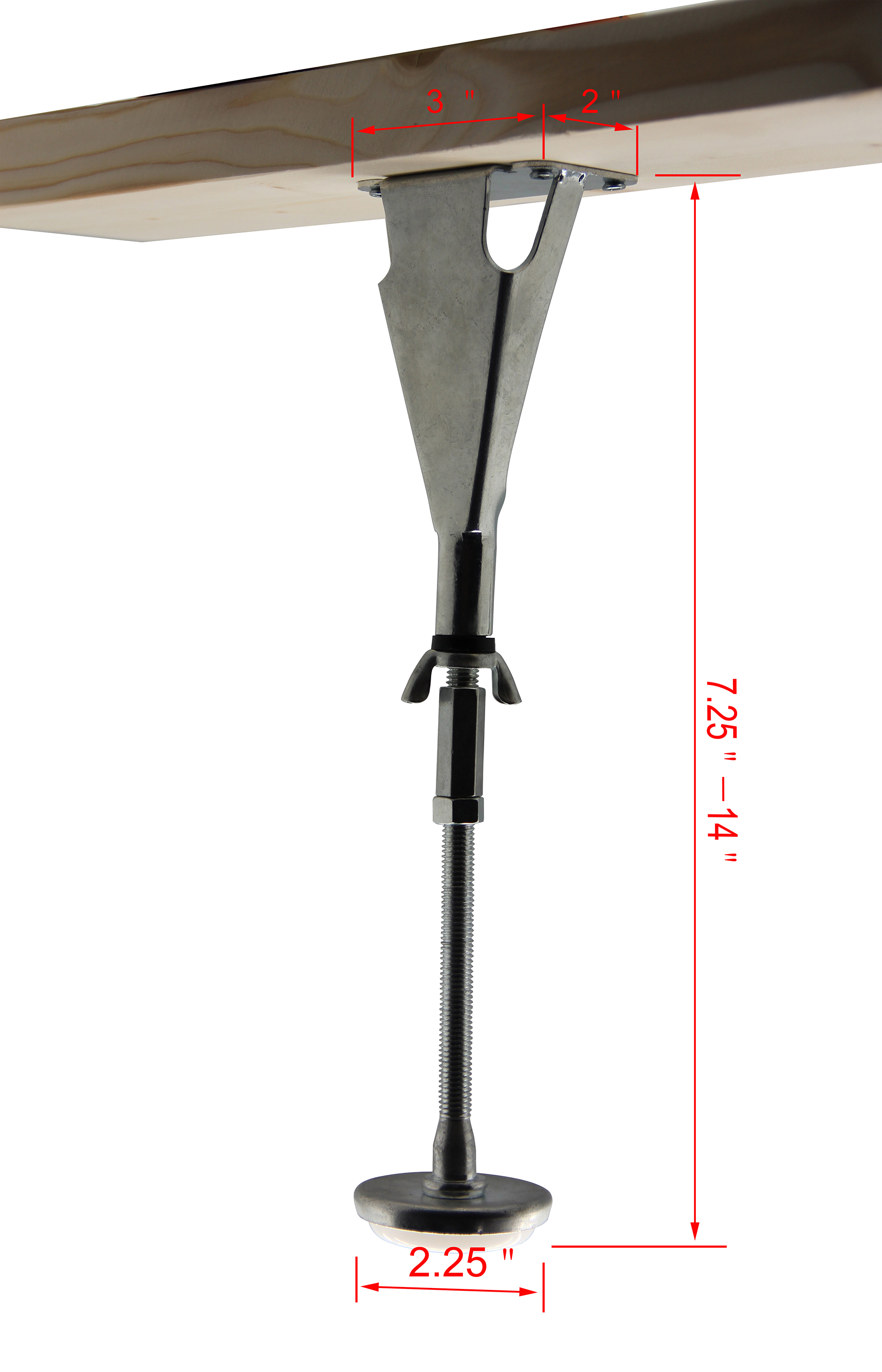 Adjustable Height Center Support Leg for Bed Frame (Set of 4) TAF