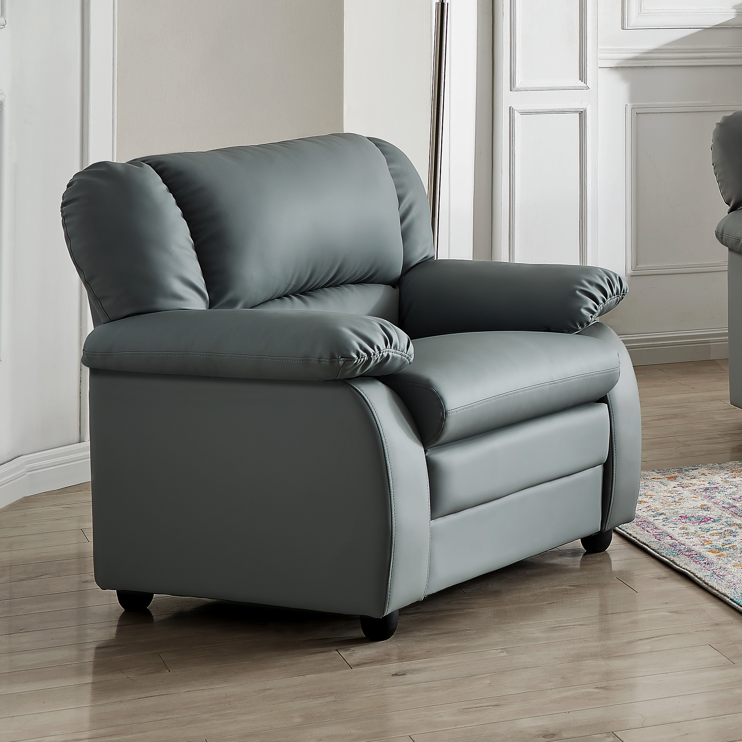 Abanda Leather Chair (Light Gray)