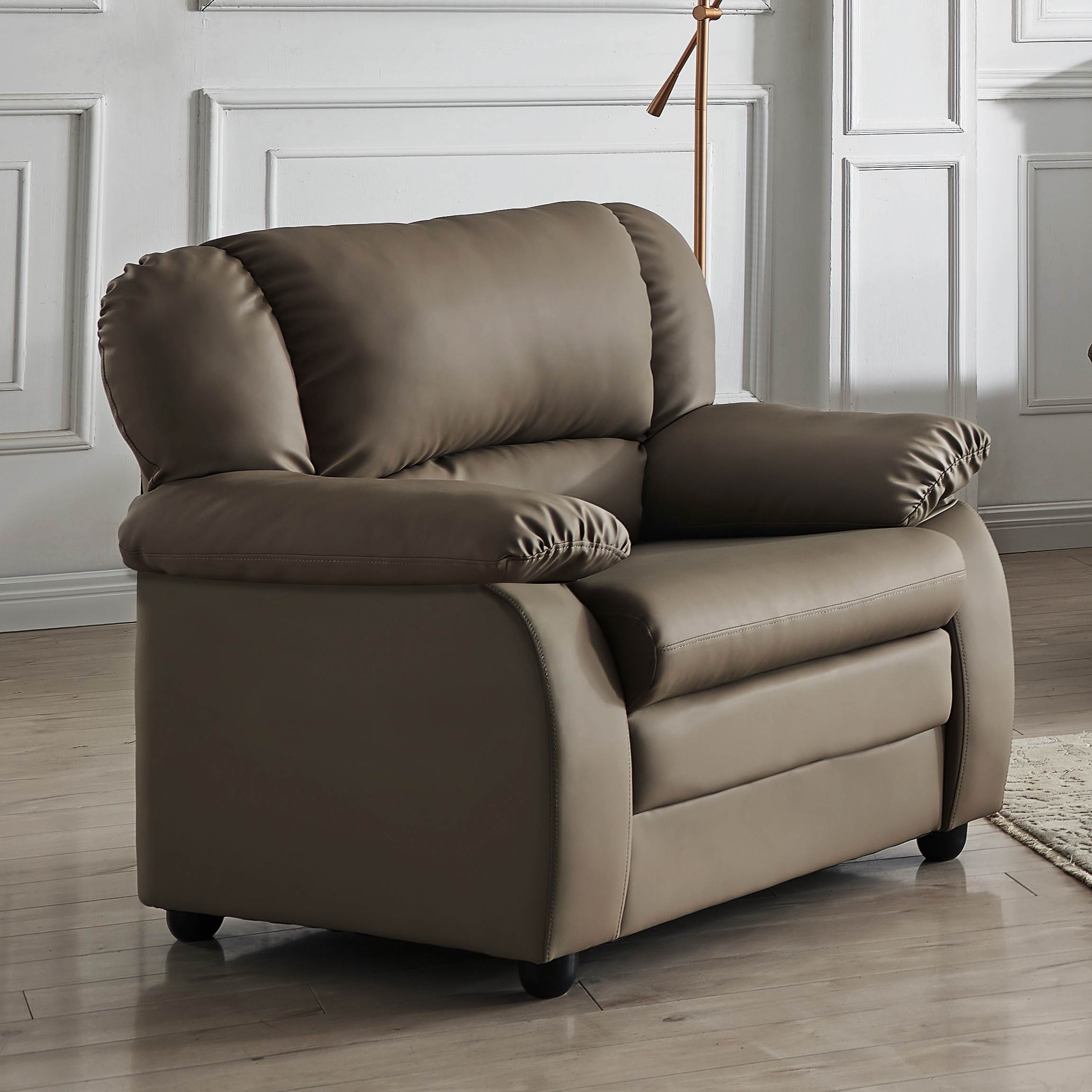 Abanda Leather Chair (Taupe)