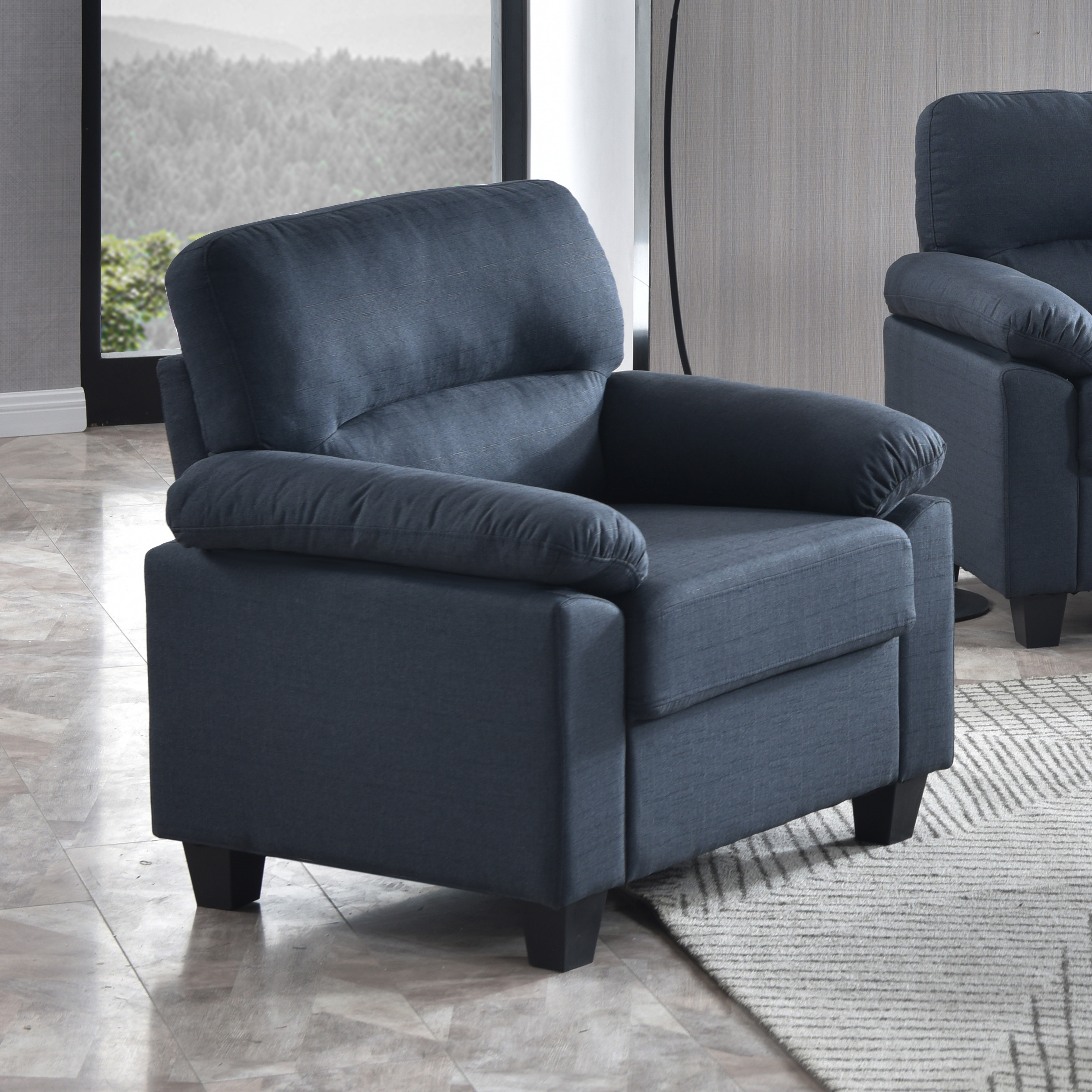 Ames Fabric Chair (Dark Blue)