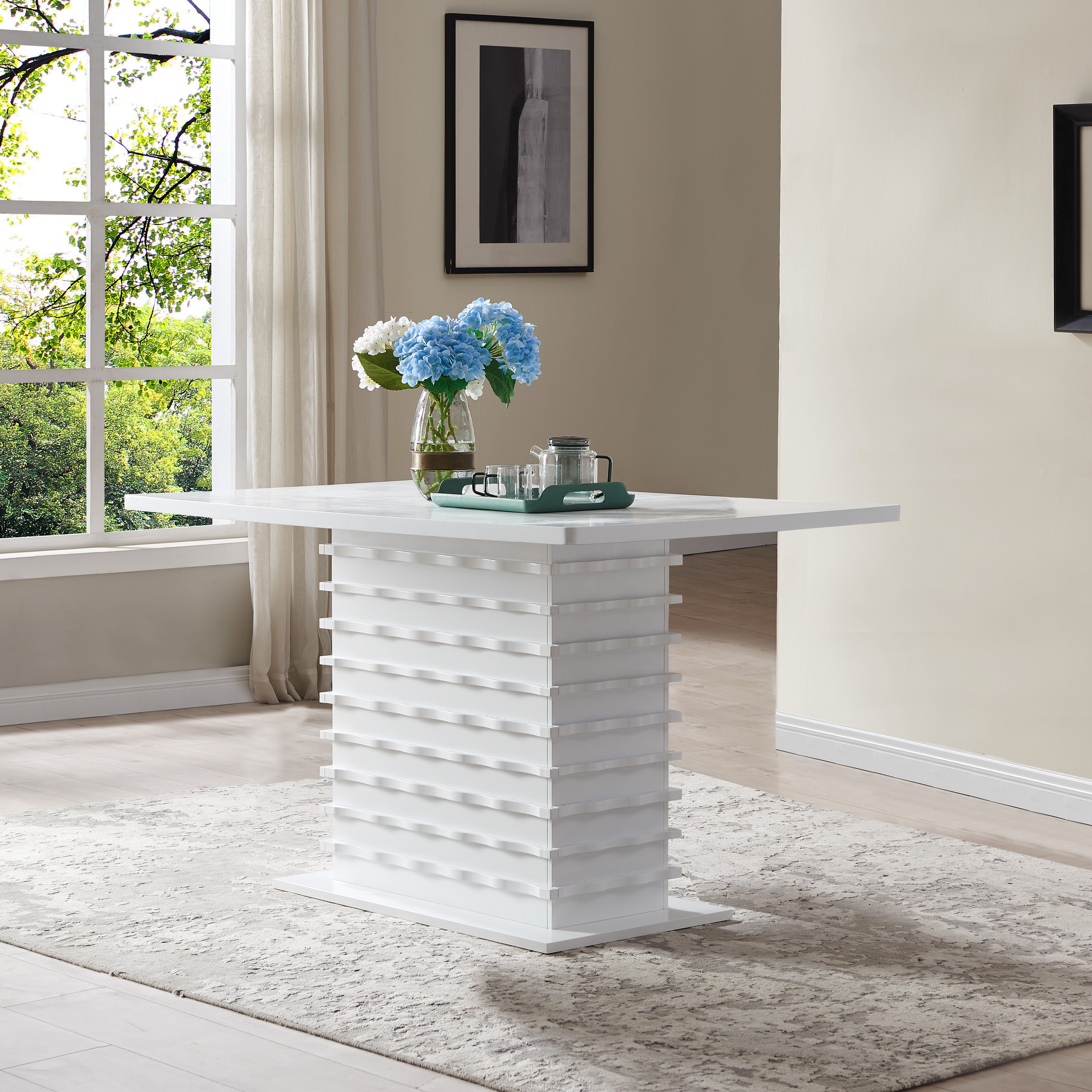 Caballo Wood Dining Table (White)