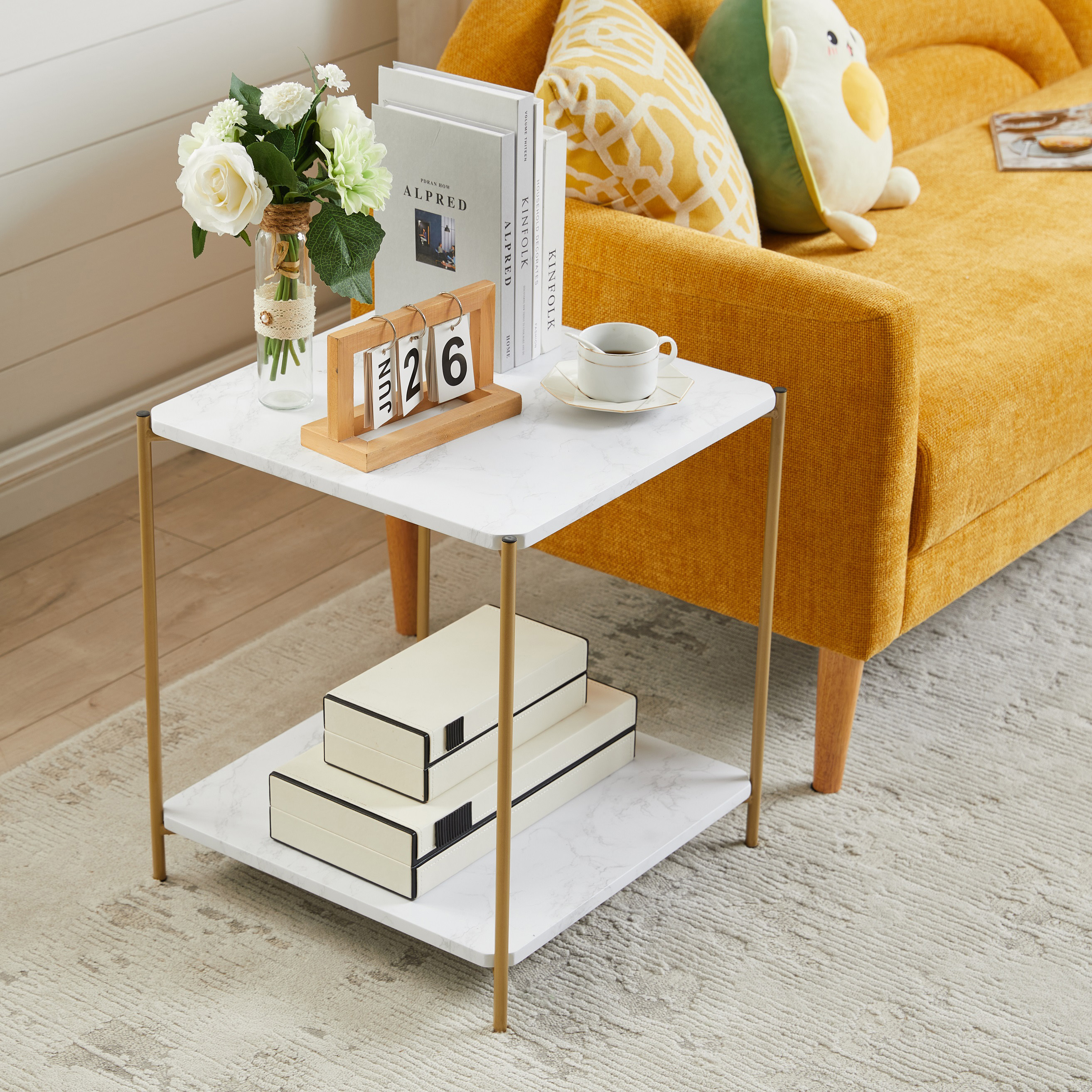 Lily Side Table - LG (White)