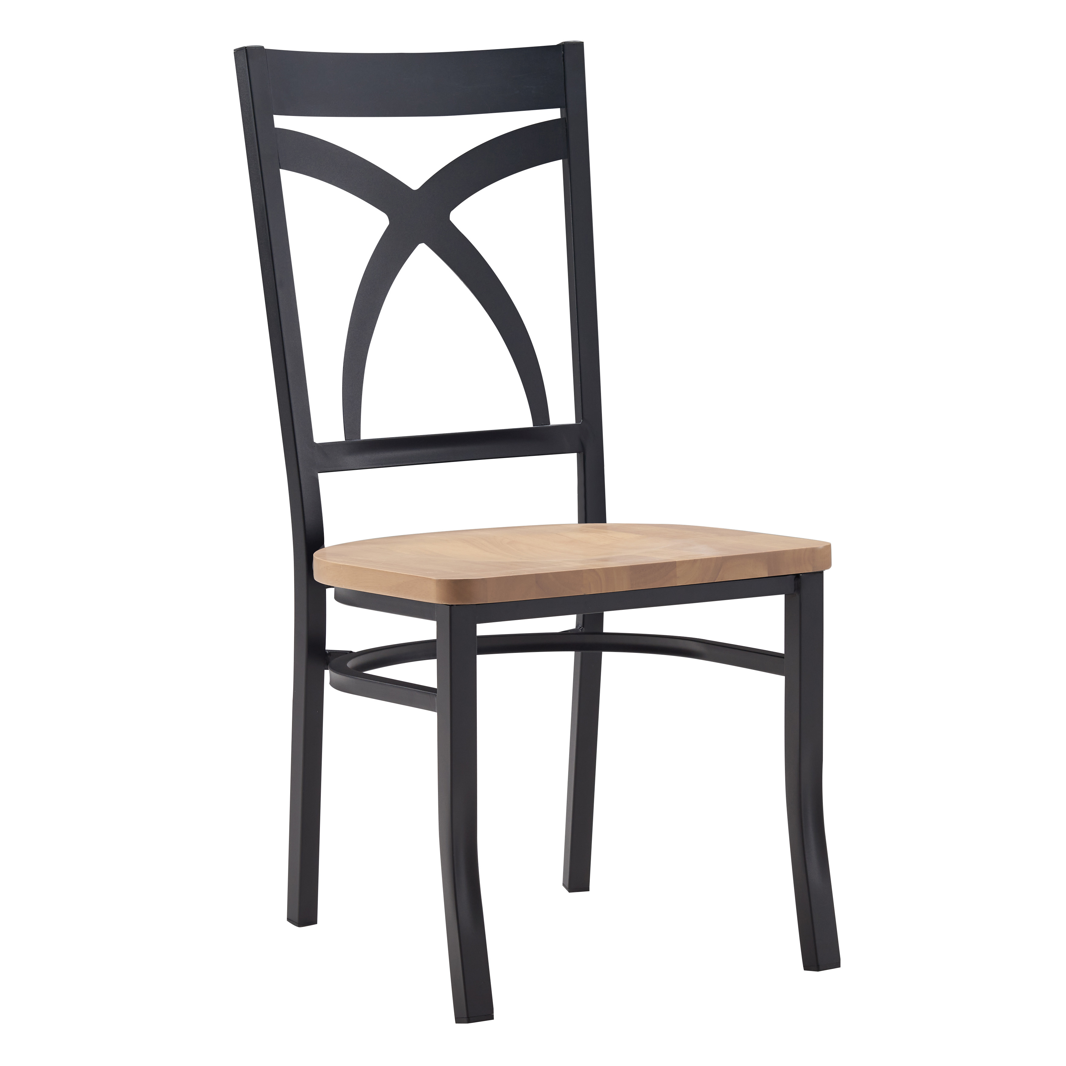 Dexel Metal Chair (Natural Wood Seat)