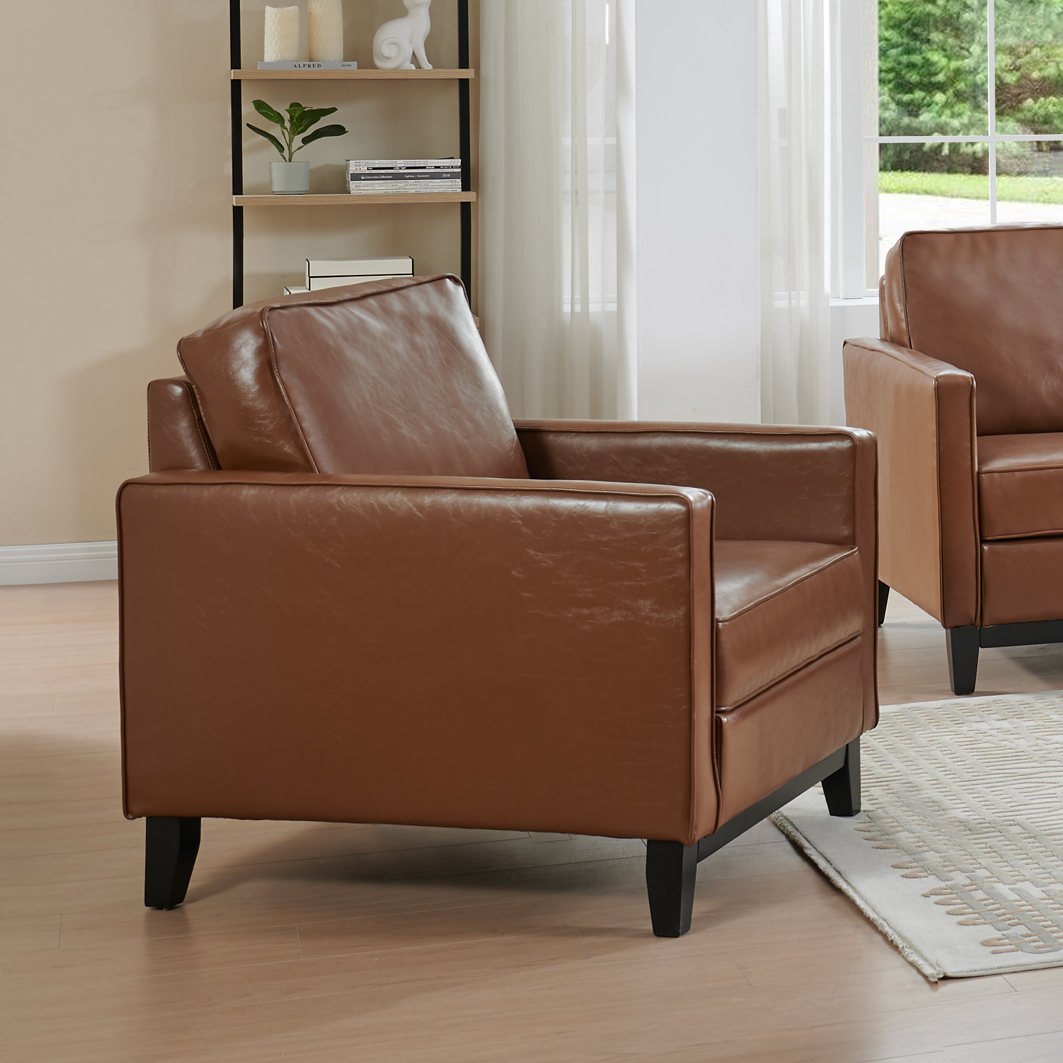 Glover Leather Chair (Brown)