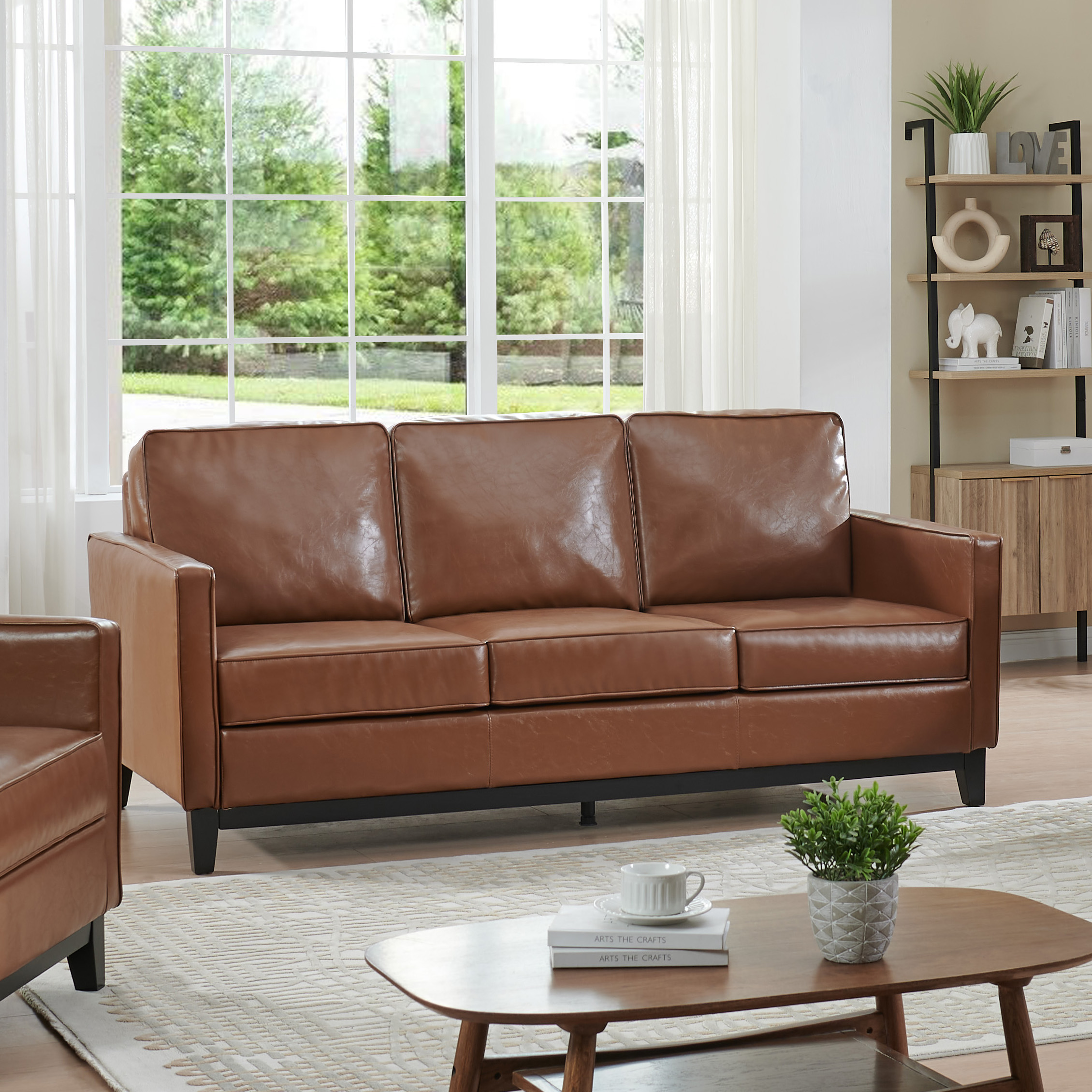 Glover Leather Sofa (Brown)