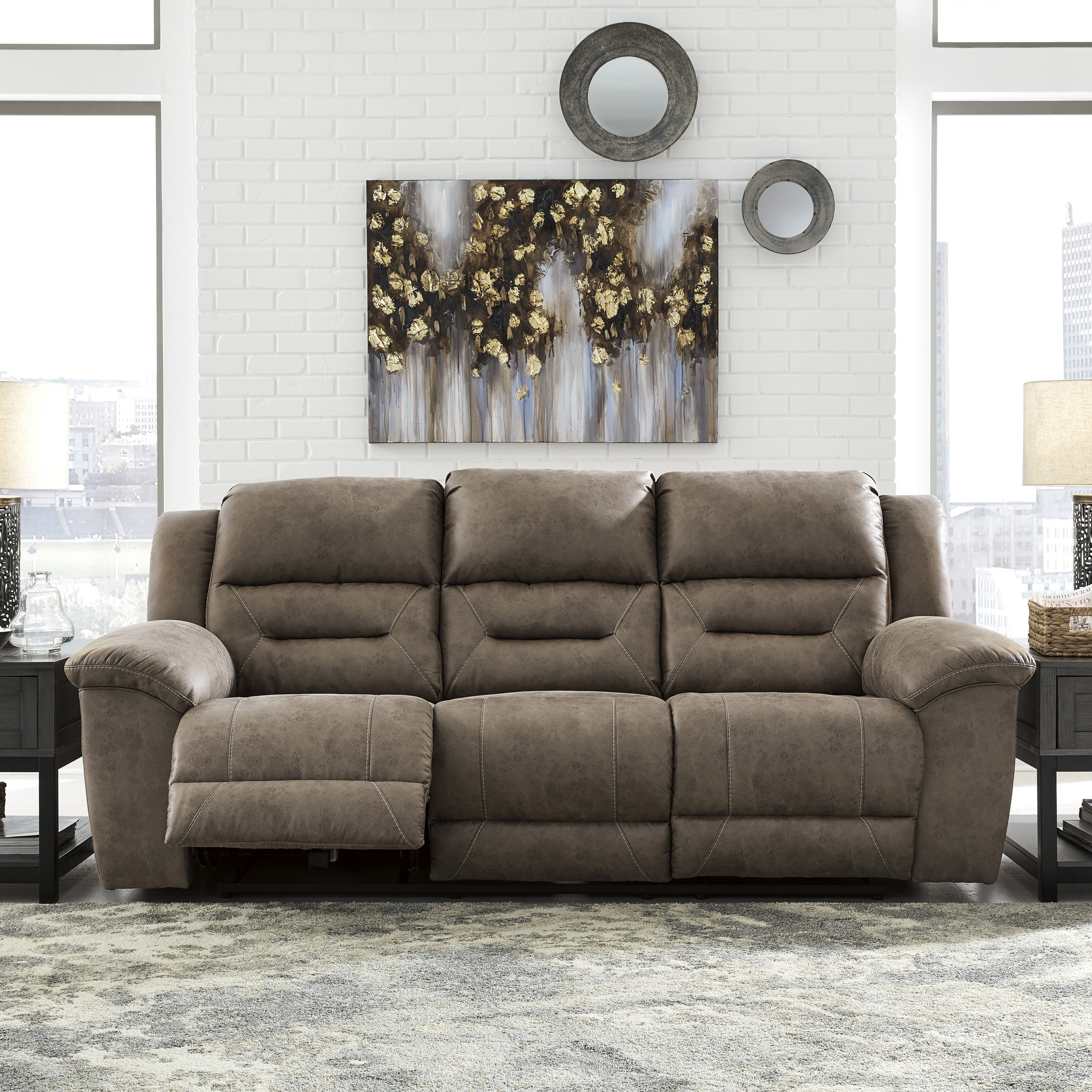 Kobe Reclining Sofa (Gray)