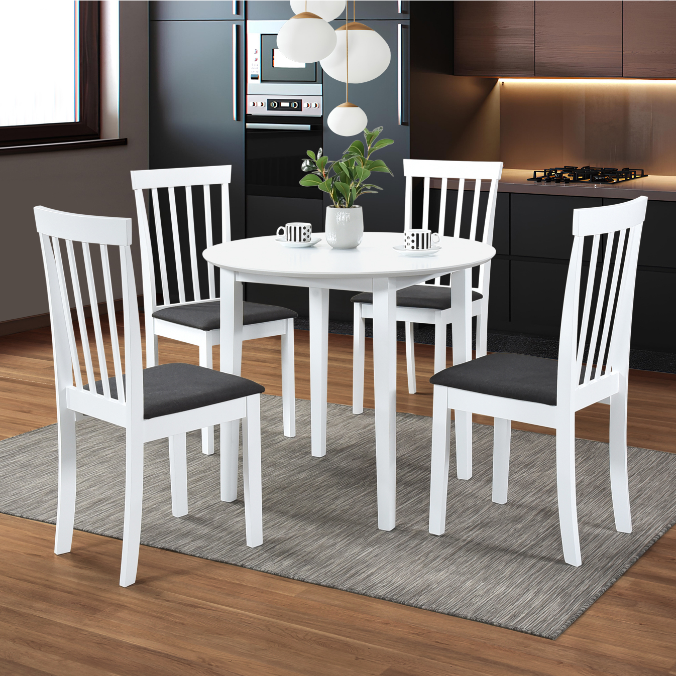 Houston Dining Set (White)