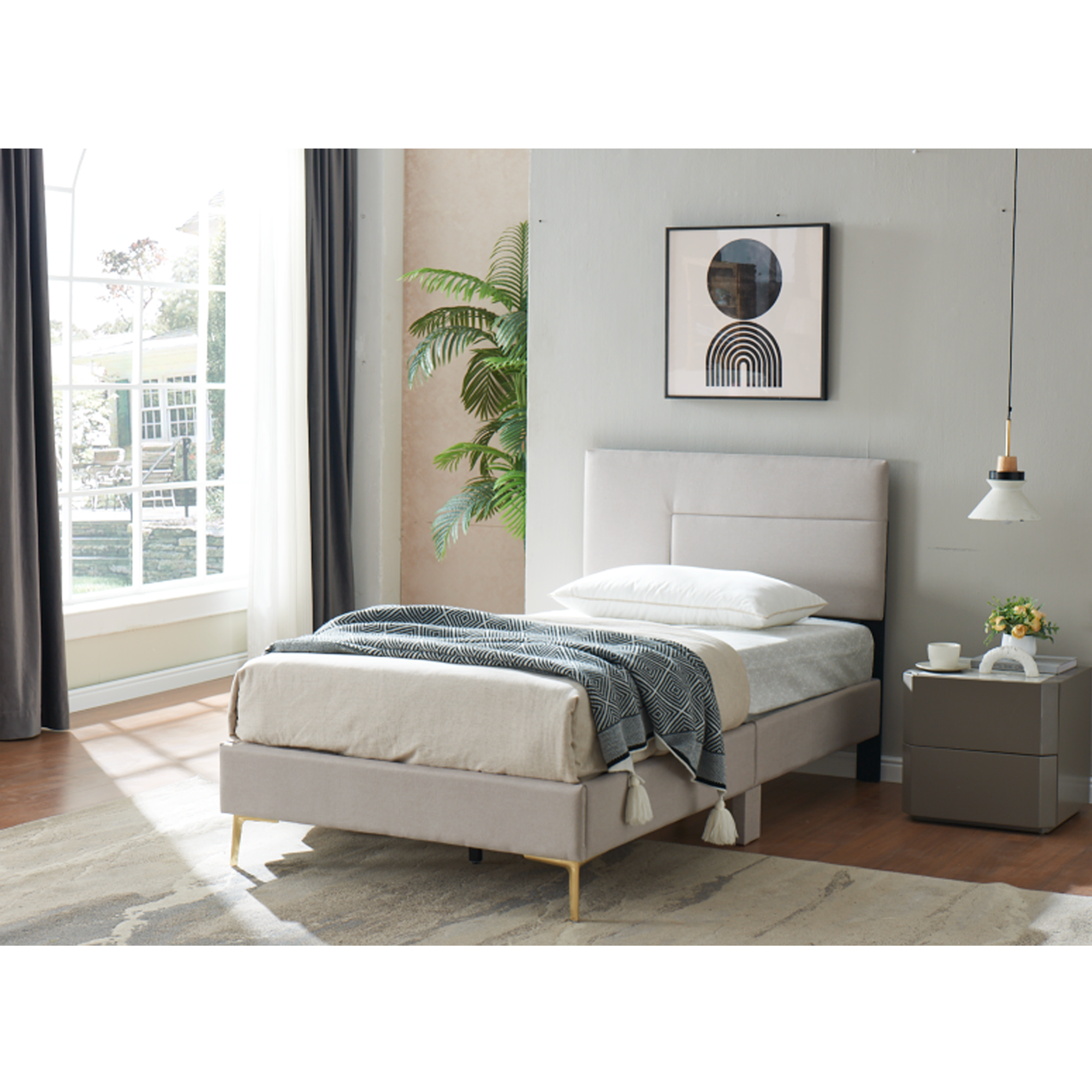 Verona Twin Bed (Brown/Gold)