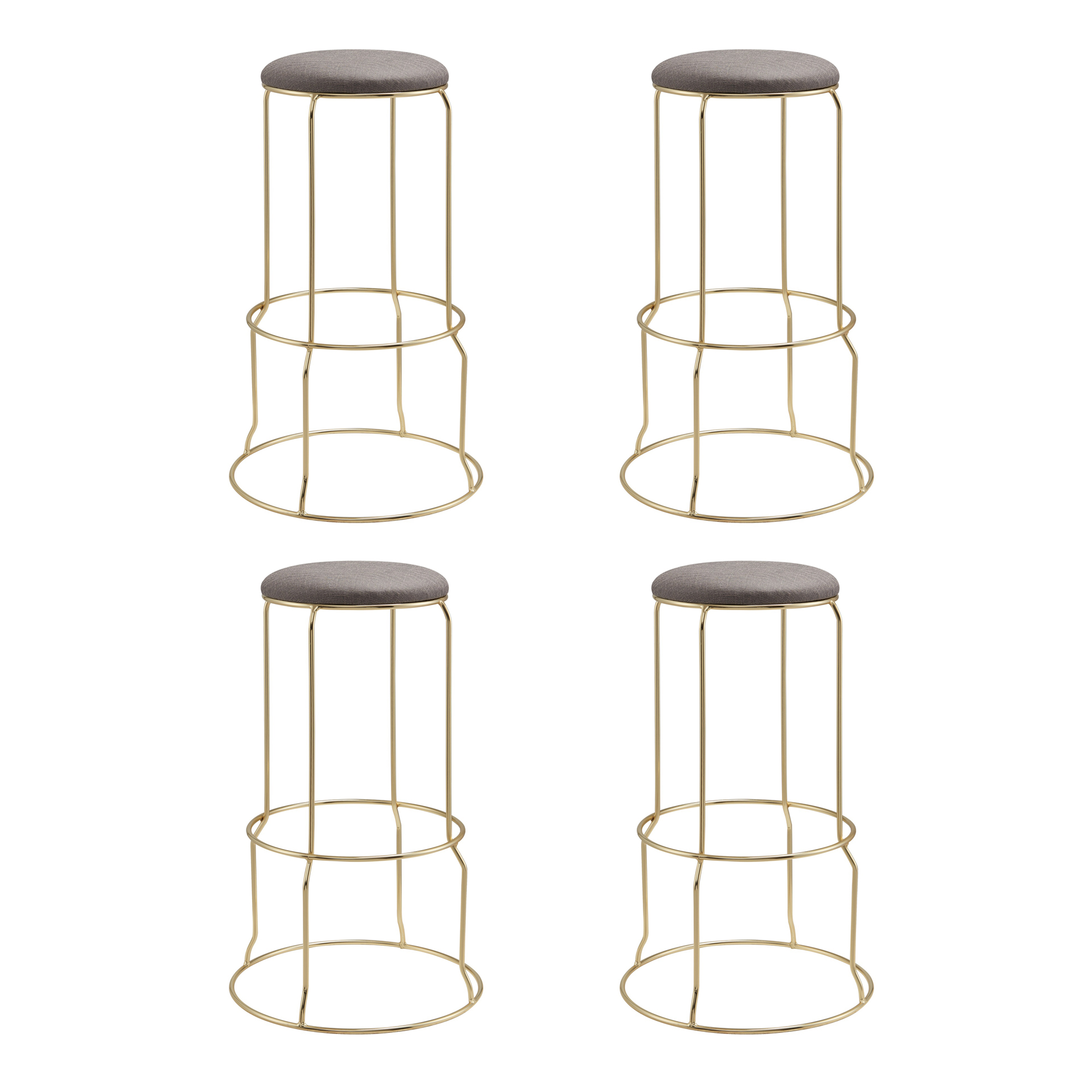 Faye Counter Height Stool - Set of 4 (Grey)