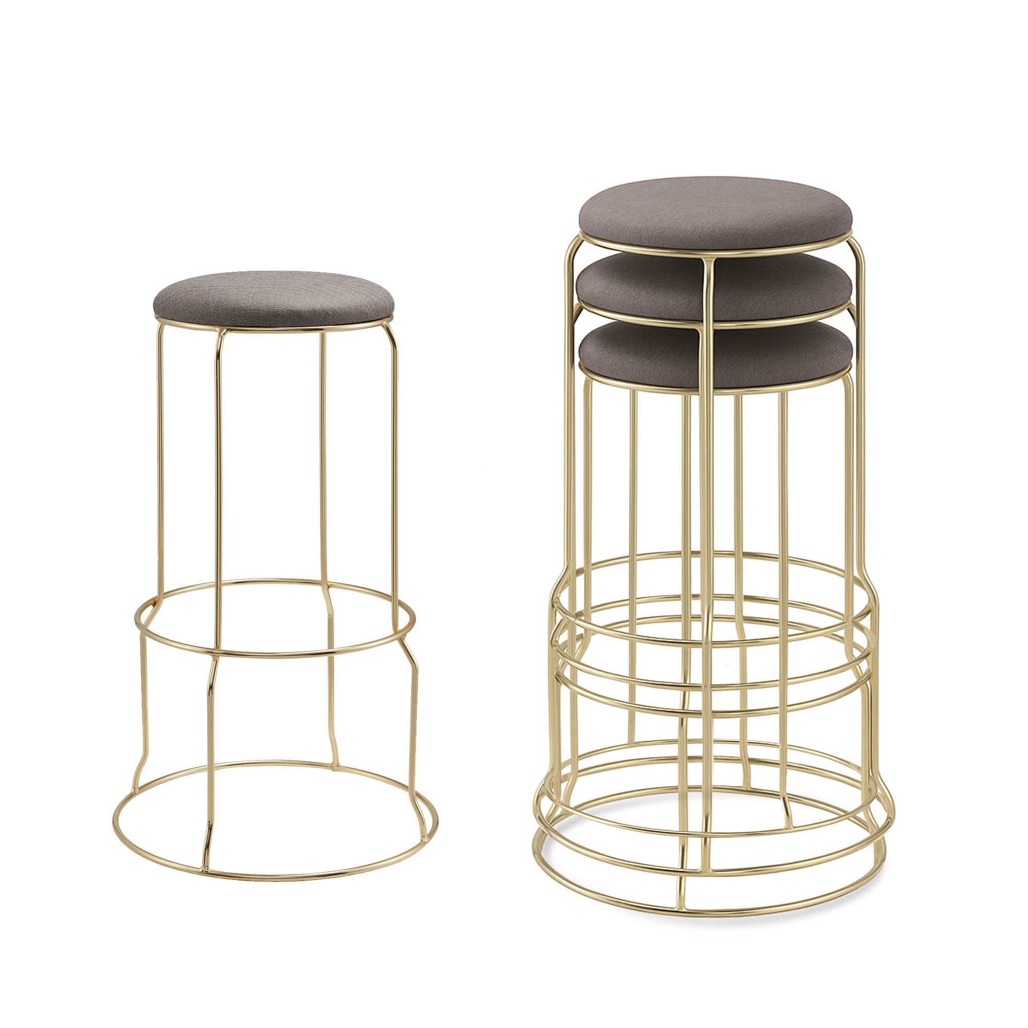 Carmilla Counter Height Stools - Set of 4 (Grey)