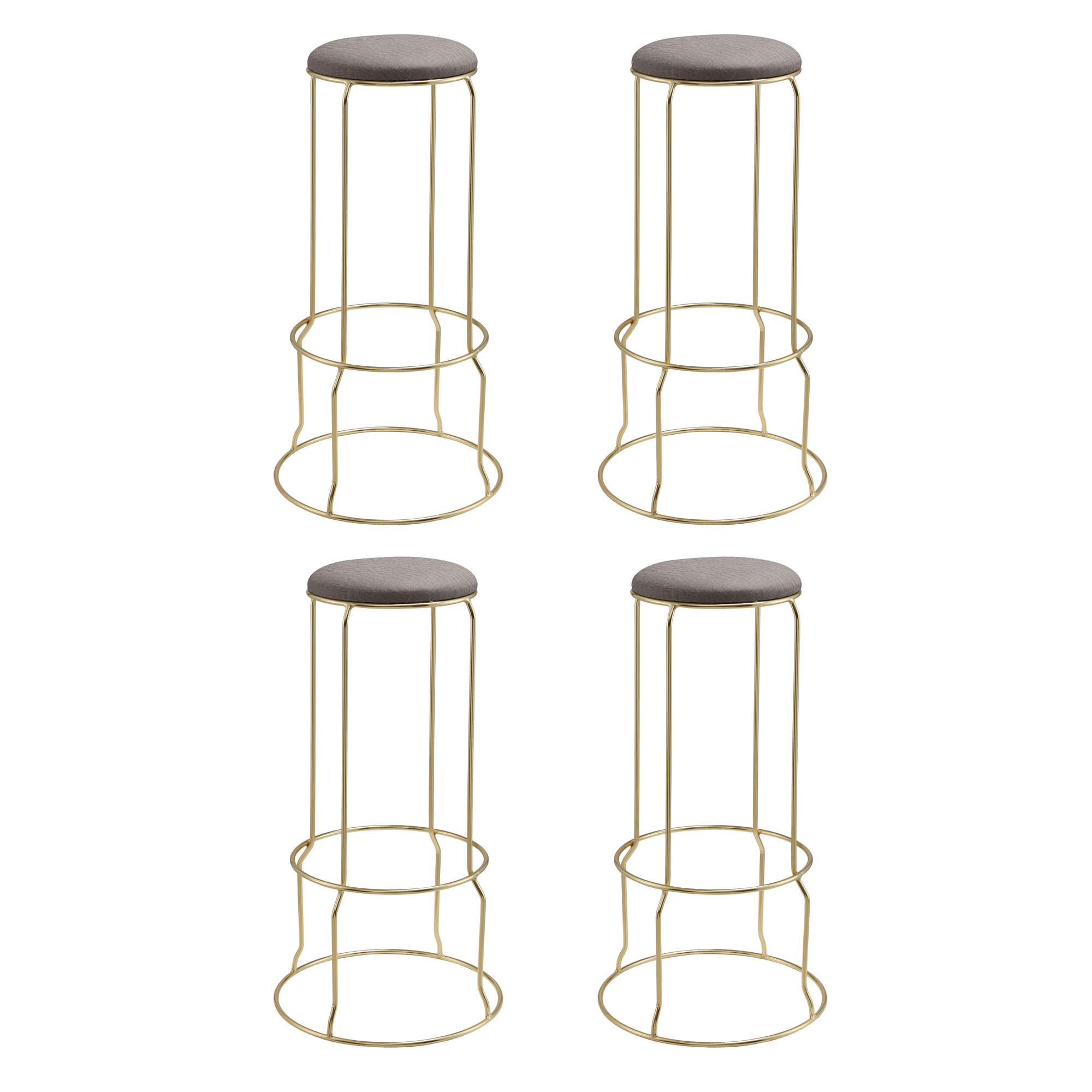 Odette Bar Stools - Set of 4 (Grey)