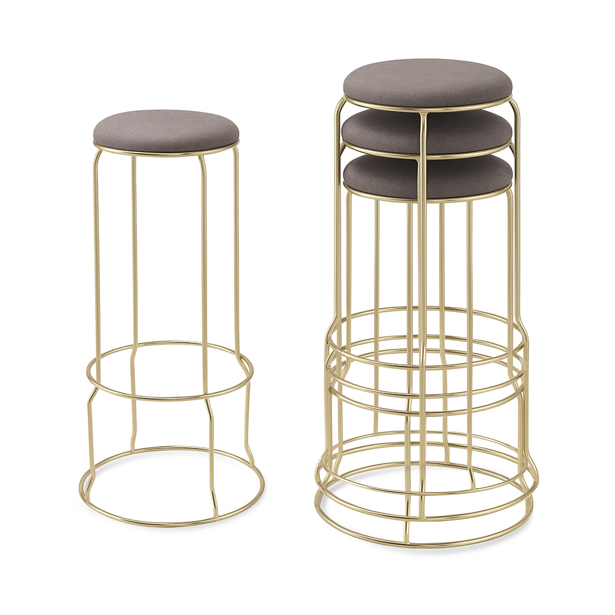 Carmilla Bar Stools - Set of 4 (Grey)