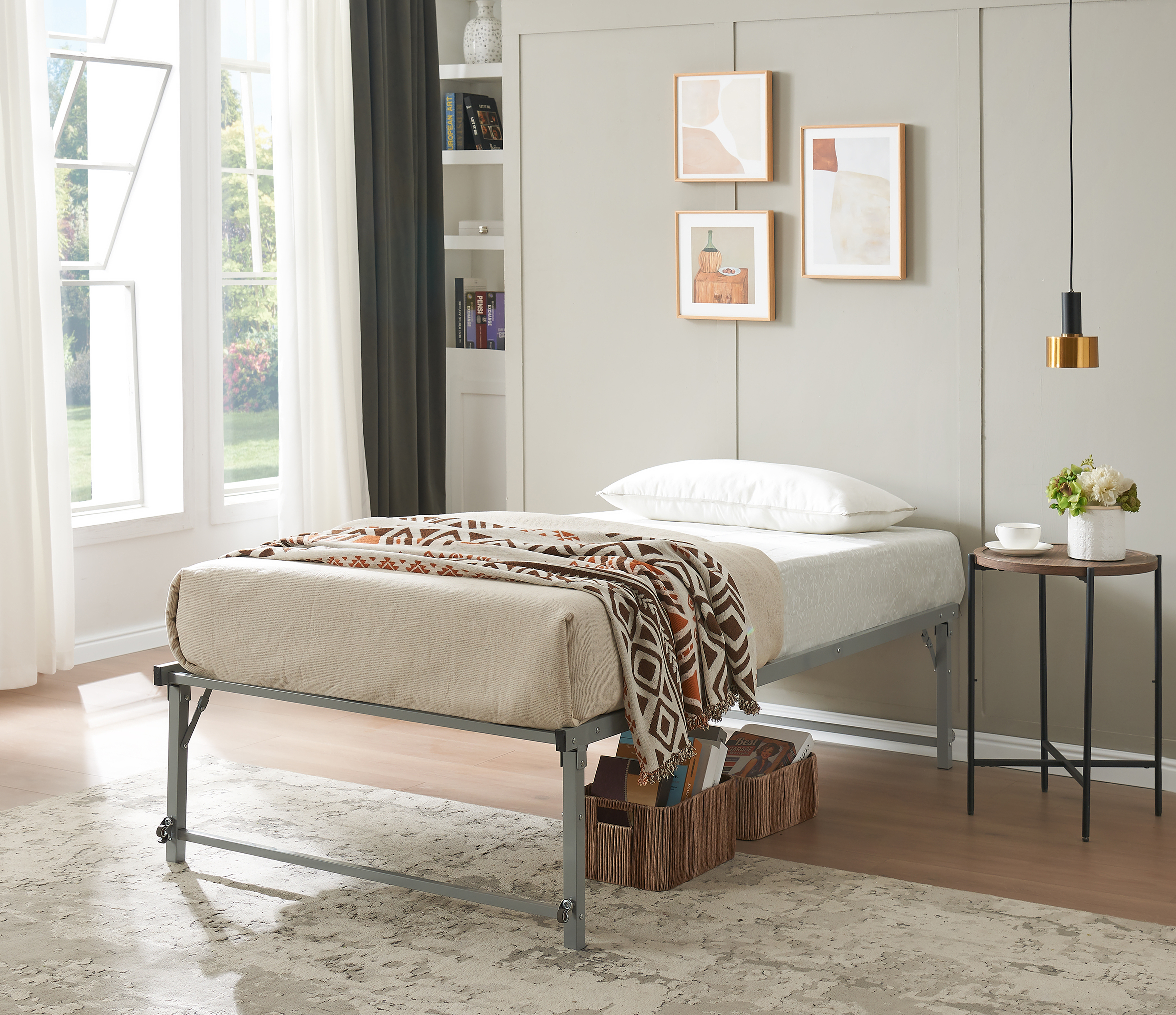 Amara Trundle Bed (Grey)