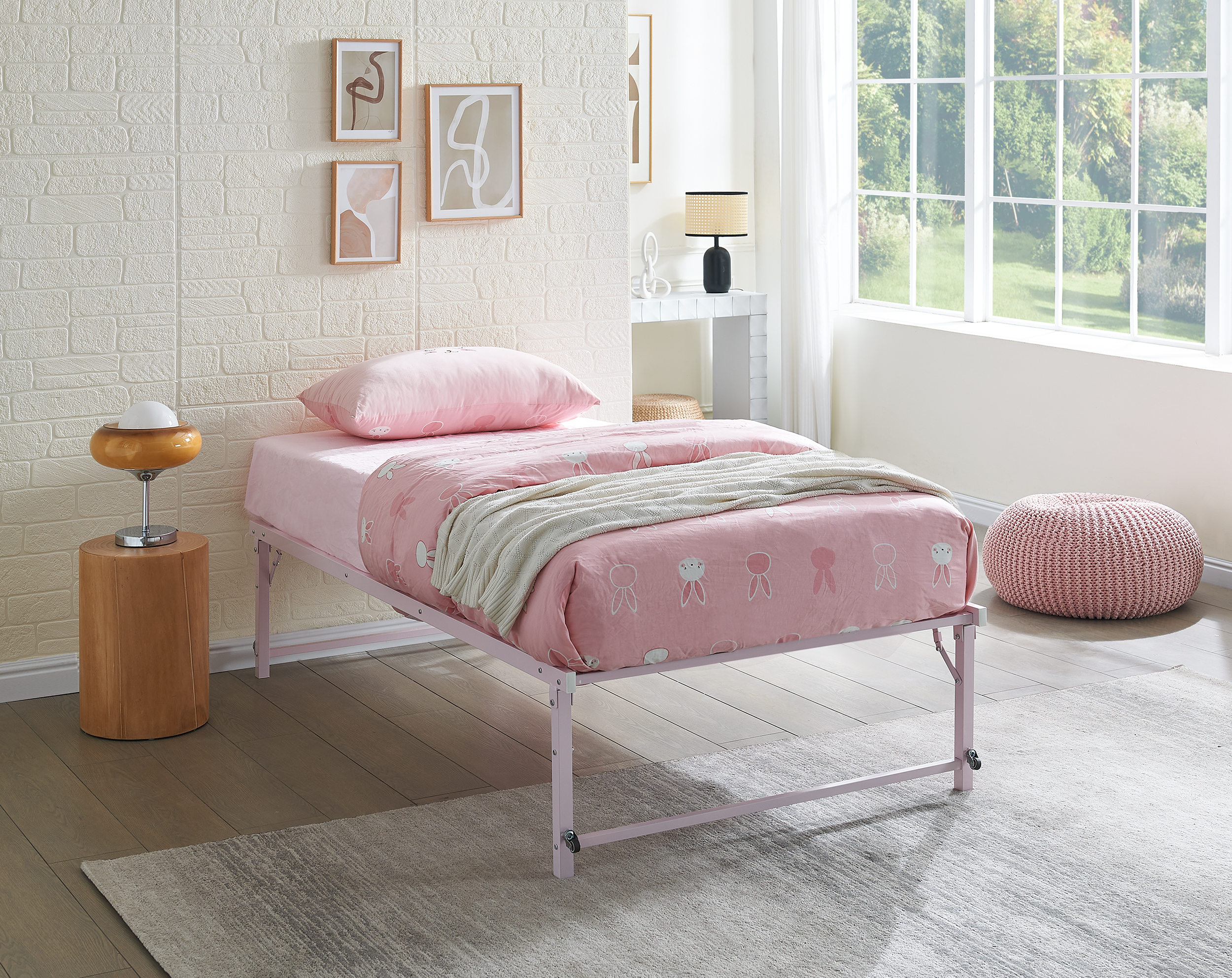 Amara Trundle Bed (Pink)